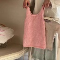 【Woori預購】韓版粉色版針織背心套裝/長褲和內搭衣-規格圖6