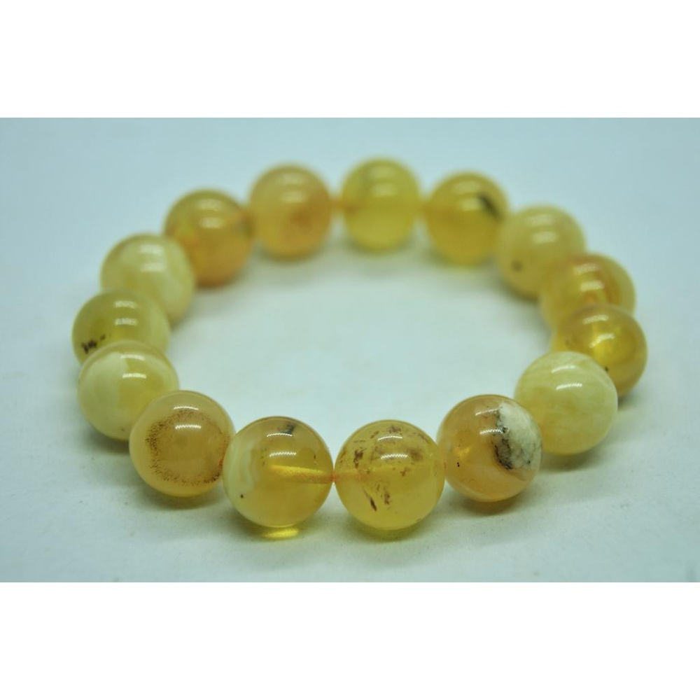 蜜蠟 老蜜蠟 老蠟 波蘿的海 波蘿地海 海珀蜜蠟13MM手串16手圍(白花蜜+金白)(工廠讓利出清)13GB-細節圖4