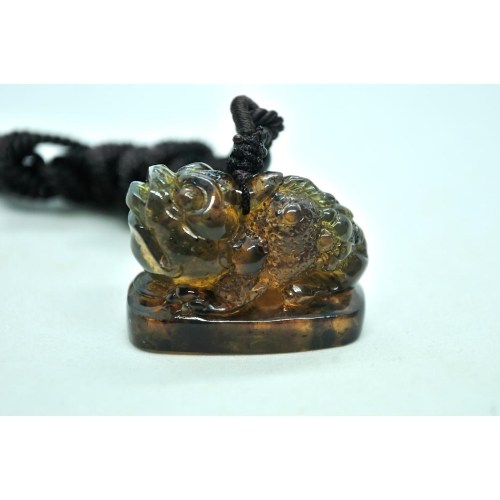 多米尼加藍珀 多明尼加藍珀 藍珀三足金蟾印章(付大師收藏證書)(付GIC檢定證書)-細節圖7