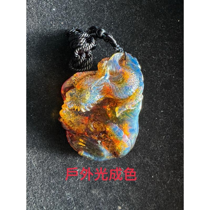 多米尼加藍珀 多明尼加藍珀 藍珀龍(付大師收藏證書)(付GIC檢定證書)-細節圖6
