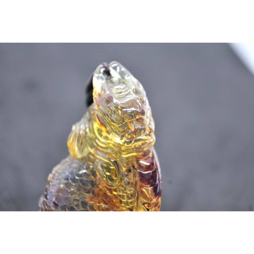 多米尼加藍珀 多明尼加藍珀 藍珀火麒麟(付大師收藏證書)(付GIC檢定證書)-細節圖2