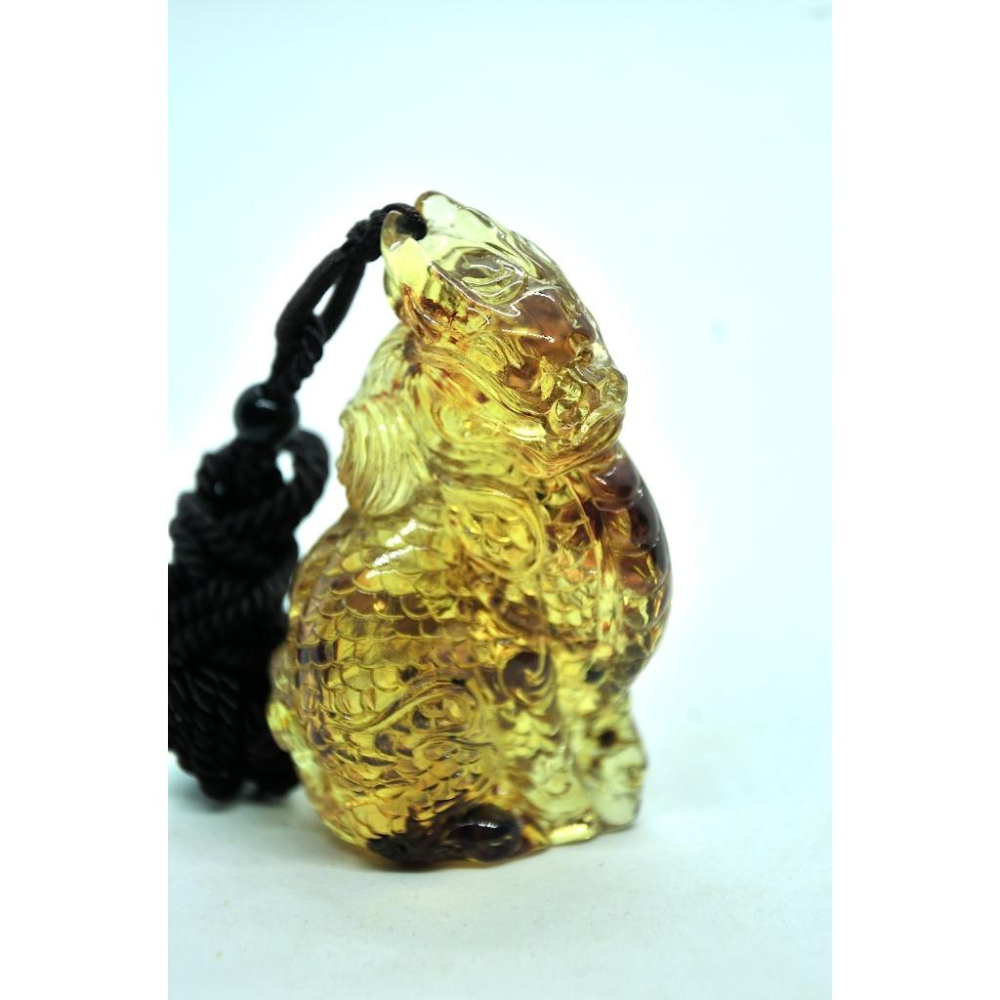 多米尼加藍珀 多明尼加藍珀 藍珀火麒麟(付大師收藏證書)(付GIC檢定證書)-細節圖7