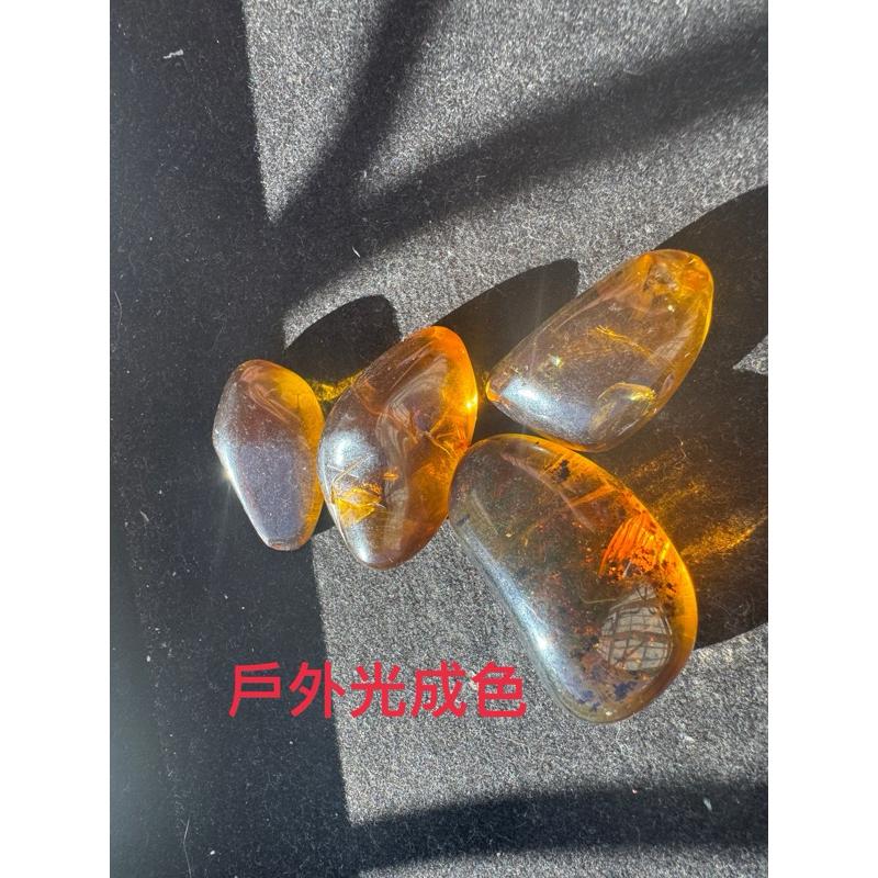 柳青琥珀 綠茶珀裸石-細節圖5