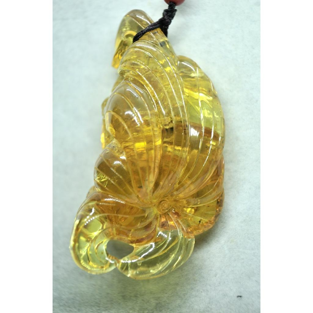 多米尼加藍珀 多明尼加藍珀 藍珀觀音-花開現佛(90%乾淨度)(付大師收藏證書)(付GIC檢定證書)-細節圖6