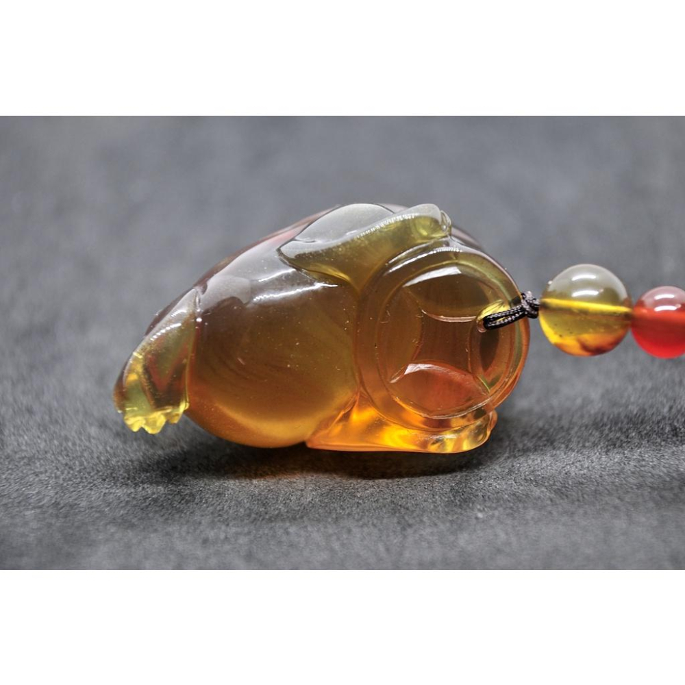 緬甸琥珀 棕紅珀 紫羅蘭珀 金棕珀 金棕珀三足金蟾-細節圖3