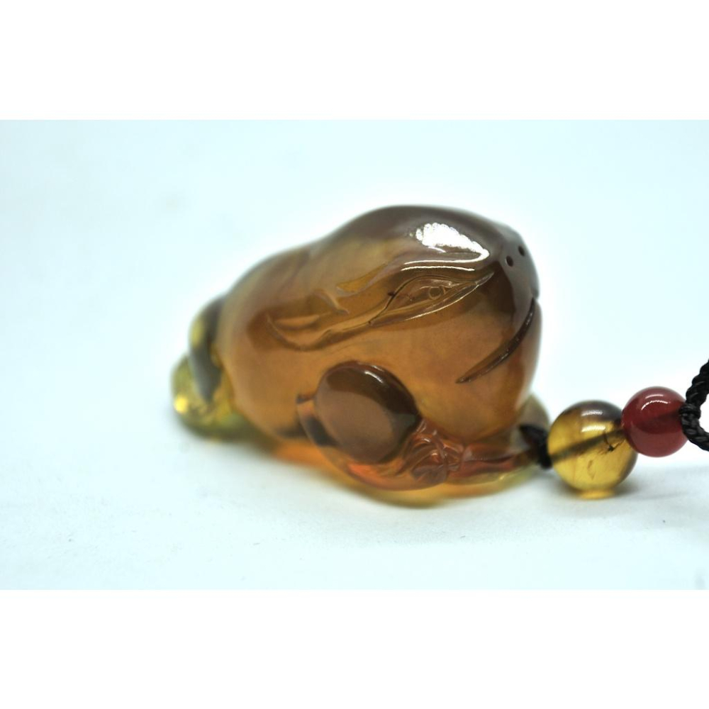 緬甸琥珀 棕紅珀 紫羅蘭珀 金棕珀 金棕珀三足金蟾-細節圖4