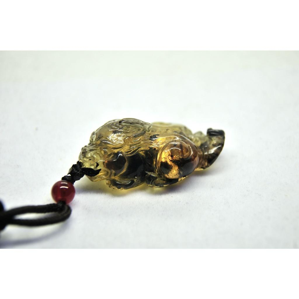 多米尼加藍珀 多明尼加藍珀 藍珀貔貅(付大師收藏證書)(付GIC檢定證書)-細節圖6