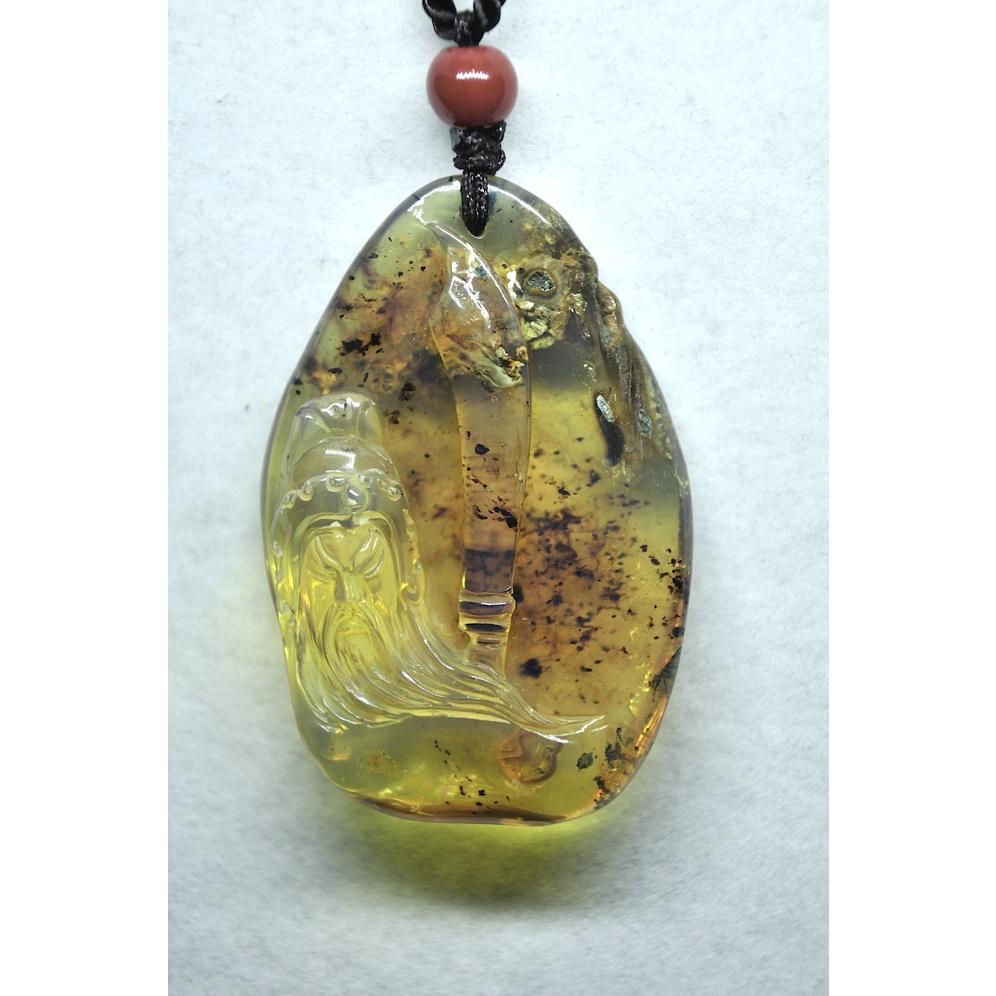 多米尼加藍珀 多明尼加藍珀 藍珀關公(付大師收藏證書)(付GIC檢定證書)-細節圖2