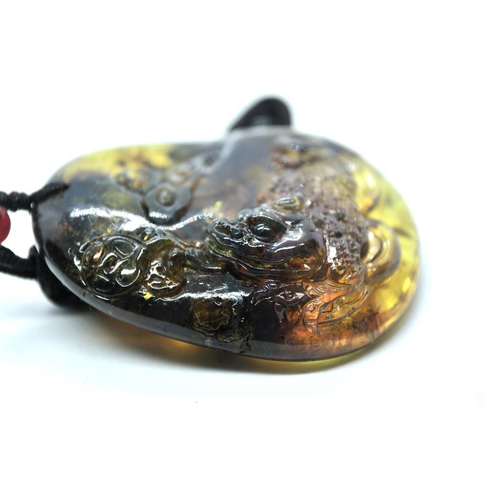 多米尼加藍珀 多明尼加藍珀 藍珀三足金蟾(付大師收藏證書)(付GIC檢定證書)-細節圖5