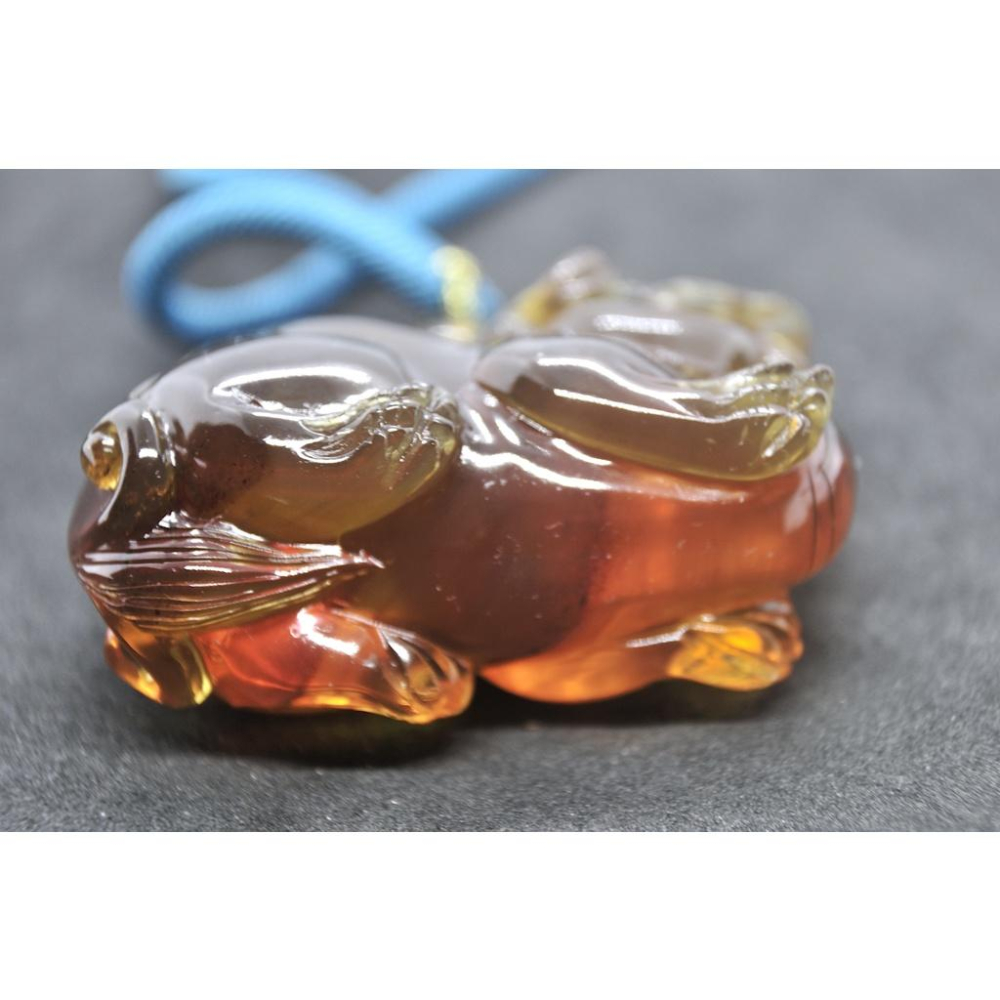 緬甸琥珀 棕紅珀 紫羅蘭珀 金棕珀 金棕珀貔貅(精工雕刻)-細節圖3