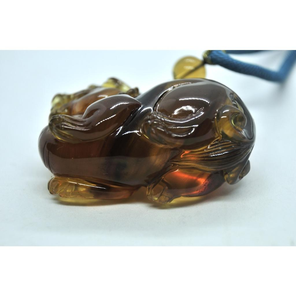 緬甸琥珀 棕紅珀 紫羅蘭珀 金棕珀 金棕珀貔貅(精工雕刻)-細節圖6