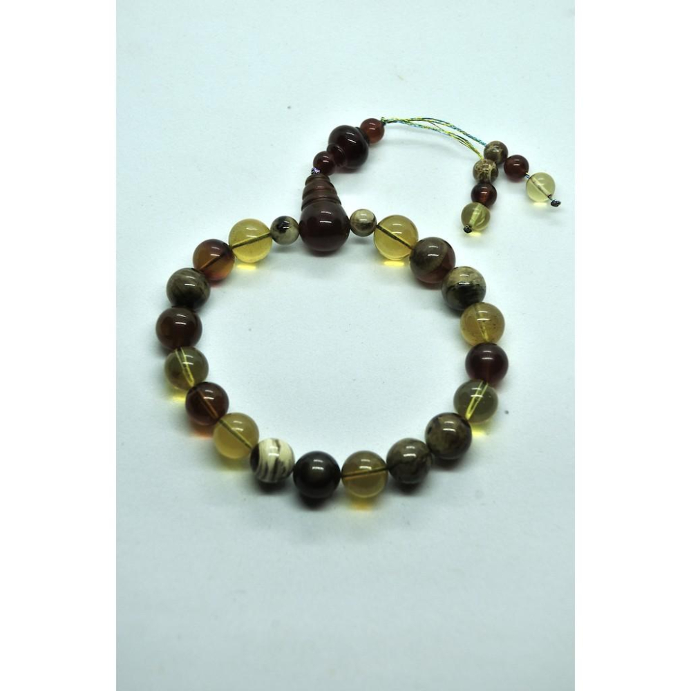 緬甸琥珀 棕紅珀 紫羅蘭珀 金棕珀多寶手持串8MM 15手圍(高配精品)-細節圖2