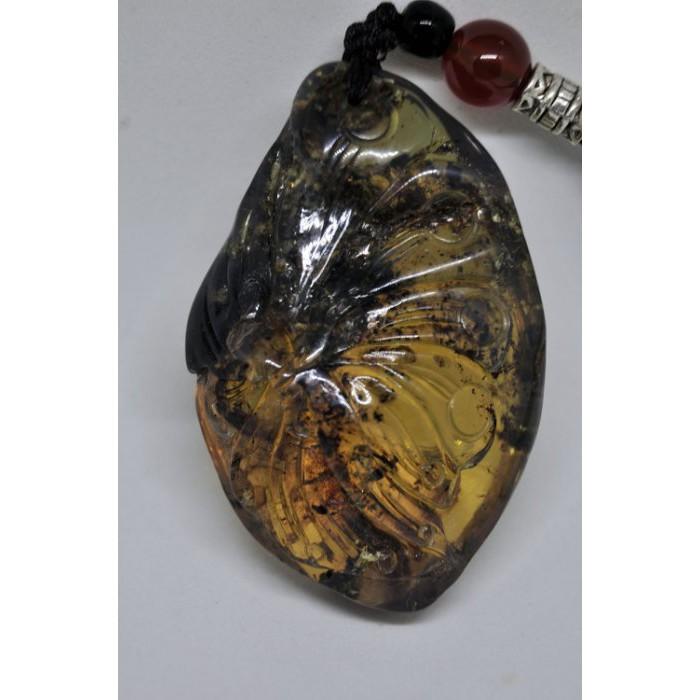 多米尼加藍珀 多明尼加藍珀 藍珀蝴蝶(湖水藍)-細節圖3