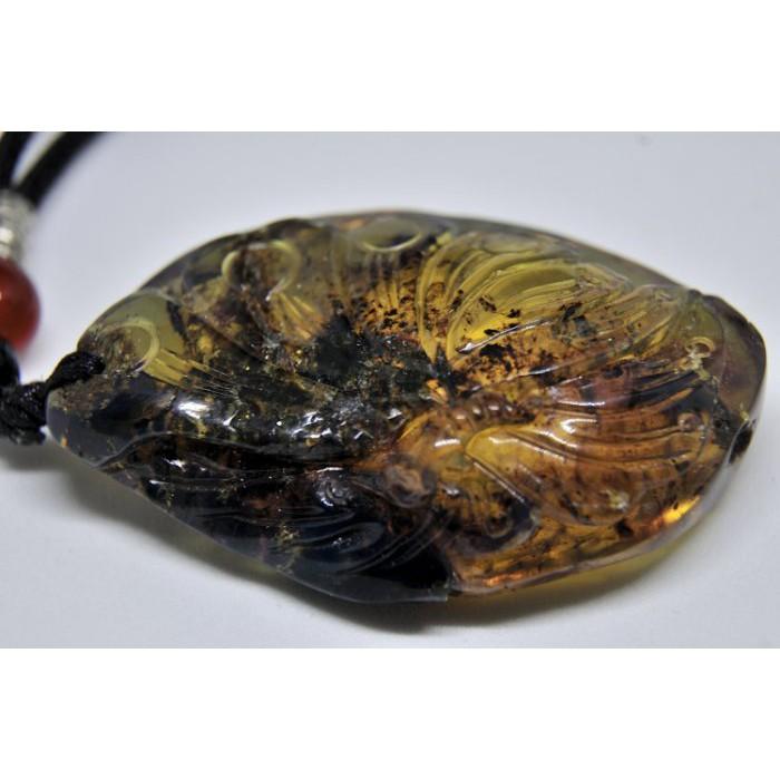 多米尼加藍珀 多明尼加藍珀 藍珀蝴蝶(湖水藍)-細節圖4