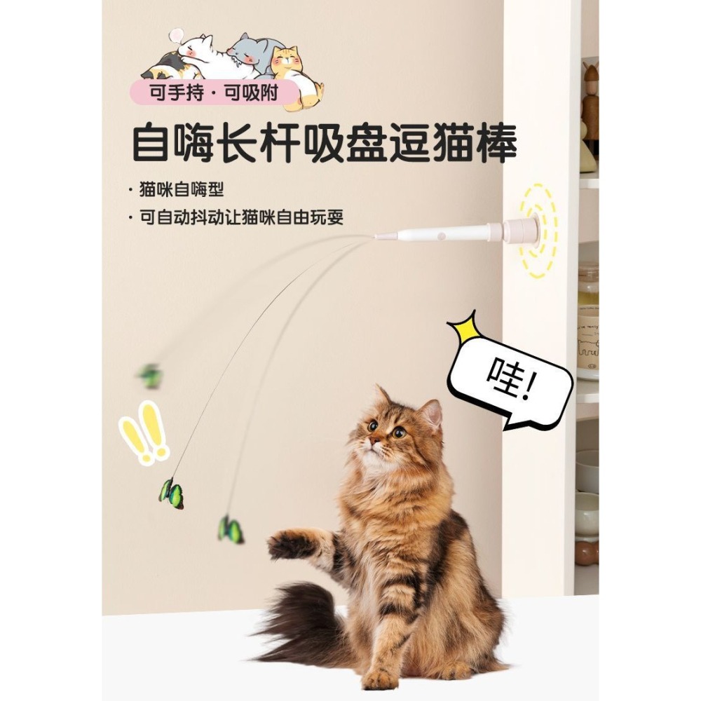 【預售】自嗨電動長杆吸盤逗貓棒🛵高雄市左營區🉑到店自取-細節圖2