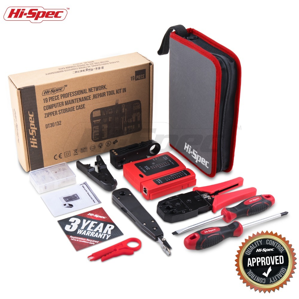 Hi-Spec 9件套網絡電纜測試佈線維護維修工具包 線鉗 壓接鉗 網路線 壓線鉗 網路工具包 網路線-細節圖5