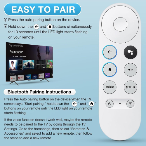 副廠Google TV REMOTE 遙控器 適用於Chromecast 語音 第四代控制器