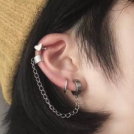 Amo 夾式耳環 不需耳洞 耳夾 無耳洞耳環 耳夾耳環 耳環 耳飾 抗敏耳環 飾品 不鏽鋼耳環 圈圈耳環 鈦鋼耳環-細節圖5