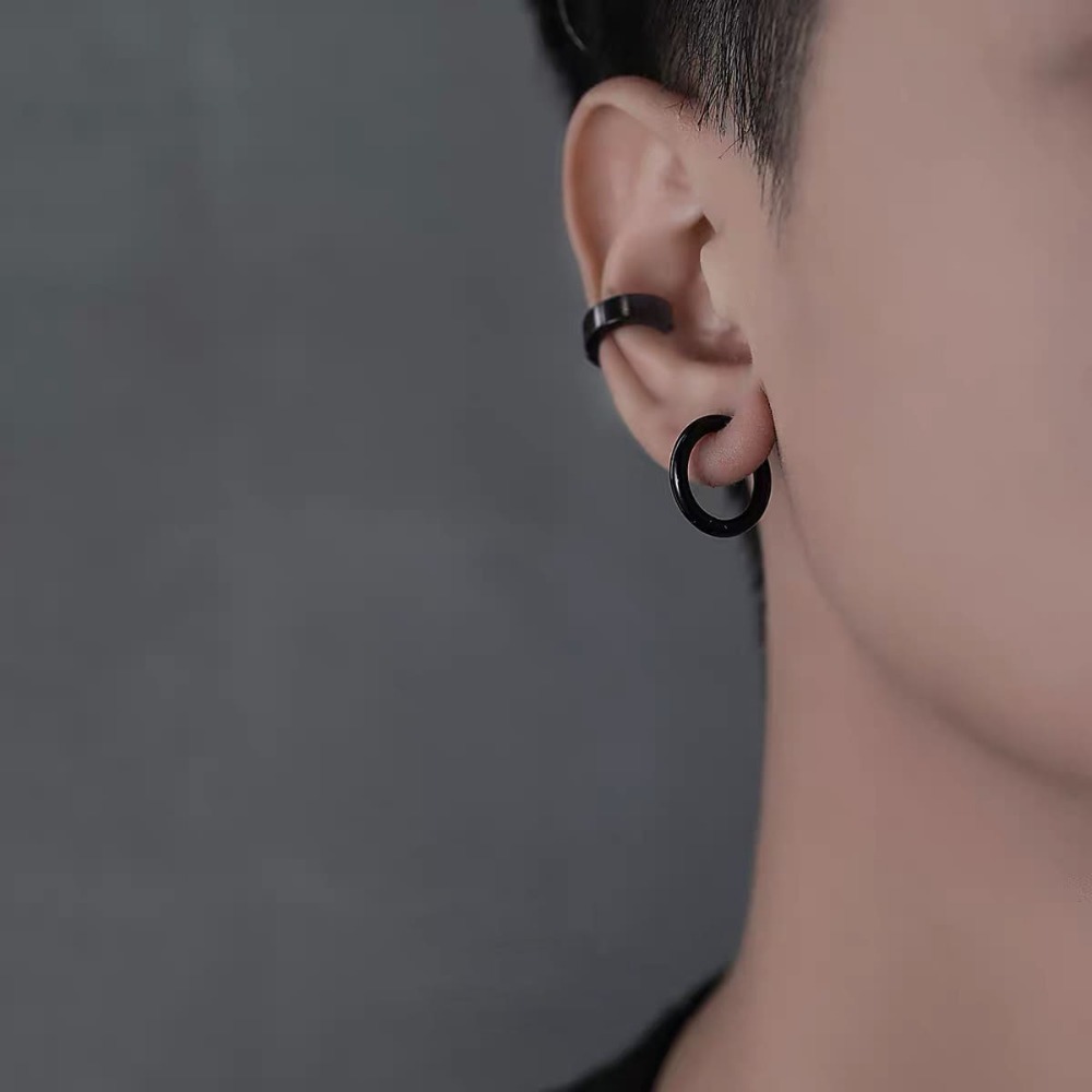 Amo 夾式耳環 不需耳洞 耳夾 無耳洞耳環 耳夾耳環 耳環 耳飾 抗敏耳環 飾品 不鏽鋼耳環 圈圈耳環 鈦鋼耳環-細節圖11