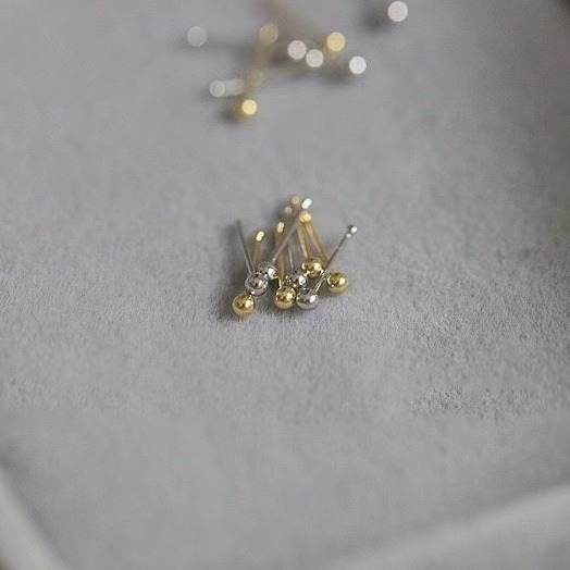 amo 耳針 S999純銀大小頭耳針 耳釘 耳骨釘 耳骨 耳棒 耳飾 銀耳環 純銀耳針 養耳洞 耳針耳環 飾品-細節圖3