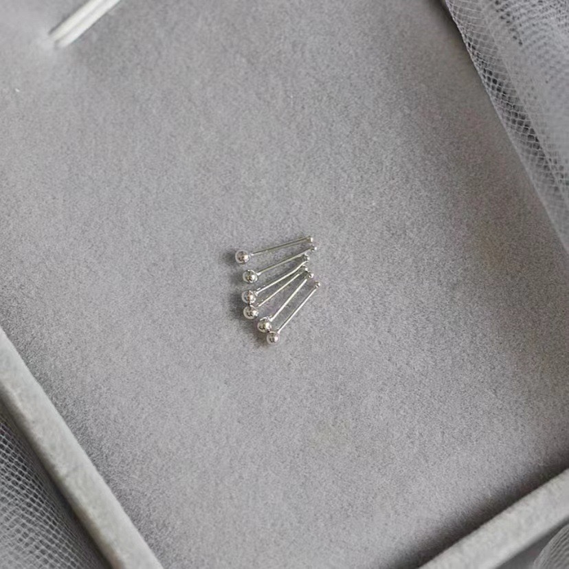 amo 耳針 S999純銀大小頭耳針 耳釘 耳骨釘 耳骨 耳棒 耳飾 銀耳環 純銀耳針 養耳洞 耳針耳環 飾品-細節圖5