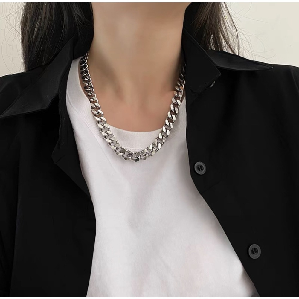 Amo 項鍊 古巴項鍊 鈦鋼項鍊 鋼項鍊 飾品 項鏈 項鍊男 項鍊女 嘻哈項鍊 男生項鍊 古巴鍊 古巴鏈 情侶項鍊-細節圖7