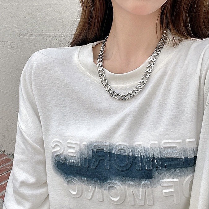 Amo 項鍊 古巴項鍊 鈦鋼項鍊 鋼項鍊 飾品 項鏈 項鍊男 項鍊女 嘻哈項鍊 男生項鍊 古巴鍊 古巴鏈 情侶項鍊-細節圖8