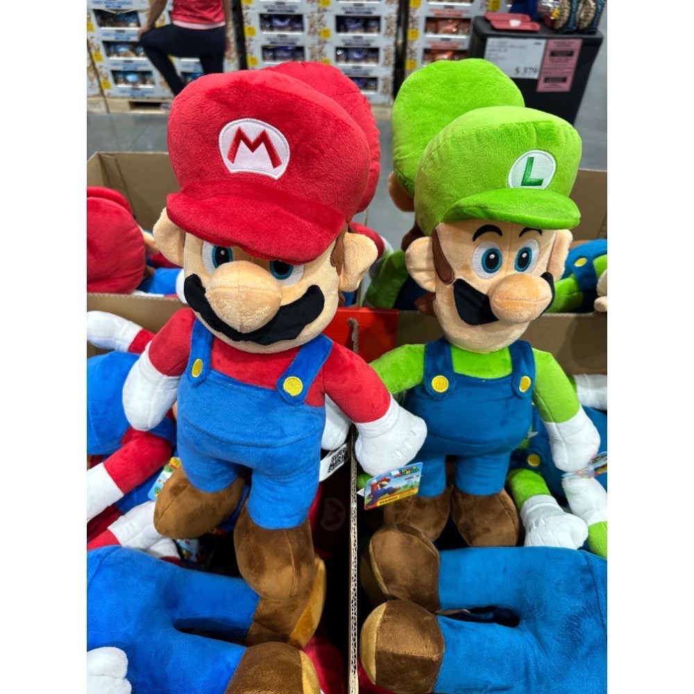 好市多｛瑪利歐聖誕禮物🎁首選｝20IN MARIO / LUIGI PLUSH 瑪利歐/路易吉絨毛玩偶-細節圖3