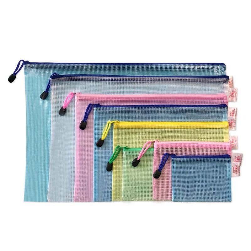 ⚡快速出貨⚡ 現貨 網格拉鍊袋 網格袋 收納袋 拉鍊袋 收納 筆袋 手提袋 文具 文件袋 防水收納袋 資料袋 拉鏈袋-細節圖2