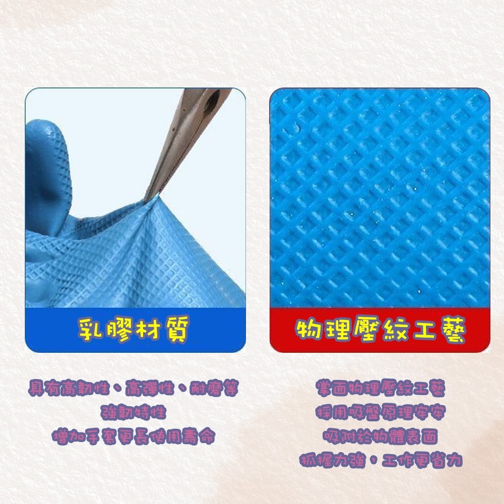 ⚡快速出貨⚡ 現貨 壓紋勞保手套 乳膠手套 手套 勞保手套 止滑 防滑手套 透氣 護手 防油手套 透氣手套搬貨手套-細節圖7