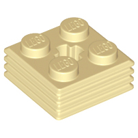 樂高百寶袋  LEGO「基本磚帶槽紋 2x2x2/3」71752 沙色 6330903-規格圖1