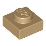 樂高百寶袋 LEGO「薄板磚 1x1」3024 深沙色 4549436 4497084-規格圖1