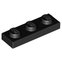 樂高百寶袋 LEGO「薄板磚 1x3」3623 黑色 362326-規格圖1