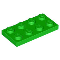 樂高百寶袋 LEGO「薄板磚 2x4」3020 亮綠色 6141590 6014494 4195198-規格圖1