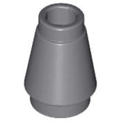 樂高百寶袋 LEGO「圓錐 1x1」4589b 深灰色 4529240 4518486 4210647-規格圖1