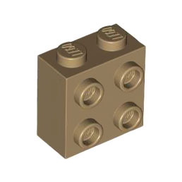 樂高百寶袋 LEGO「修改磚 1x2x1 2/3」22885 深沙色 6449563-規格圖1