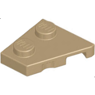 樂高百寶袋 LEGO「楔型薄板磚 2x2 L」24299 深沙色 6385277-規格圖1