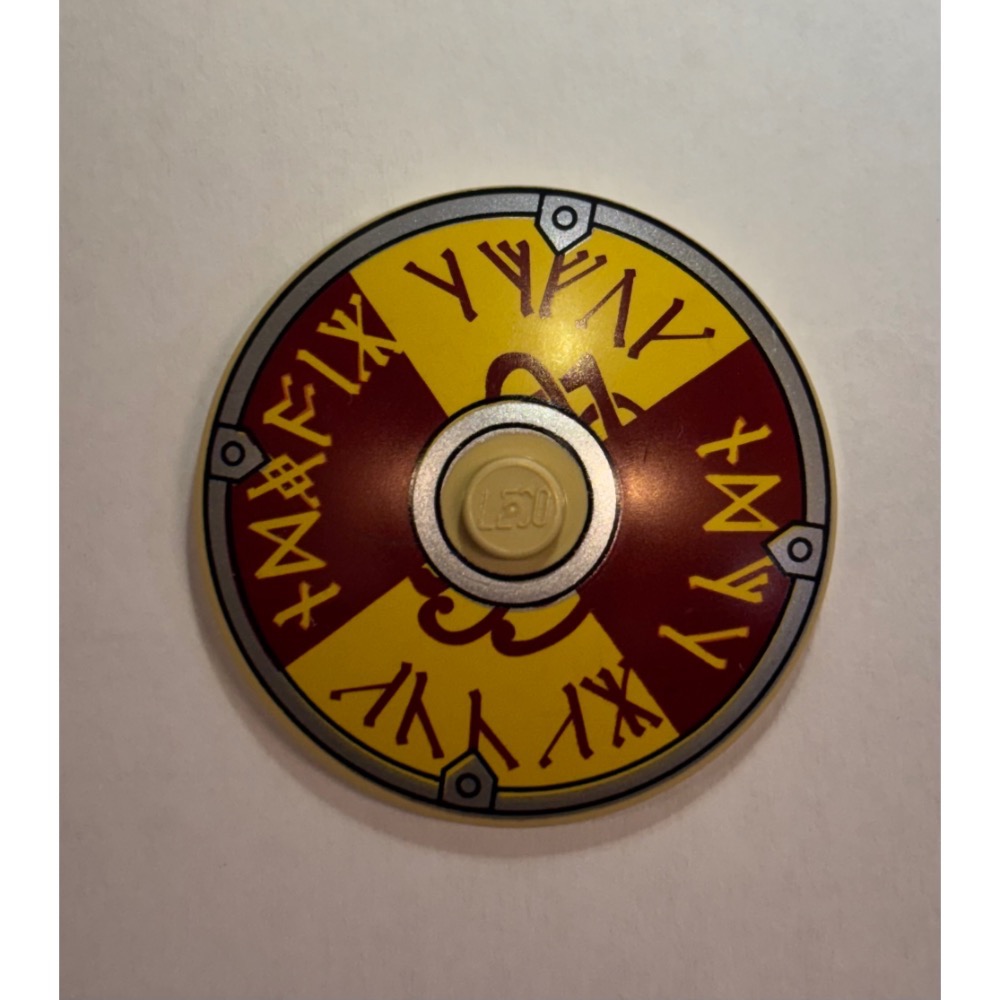 樂高百寶袋 二手絕版LEGO「維京人盾牌」3960pb015  紅黃盧恩圖飾 4273892-細節圖3