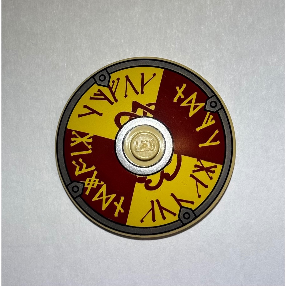 樂高百寶袋 二手絕版LEGO「維京人盾牌」3960pb015  紅黃盧恩圖飾 4273892-規格圖3