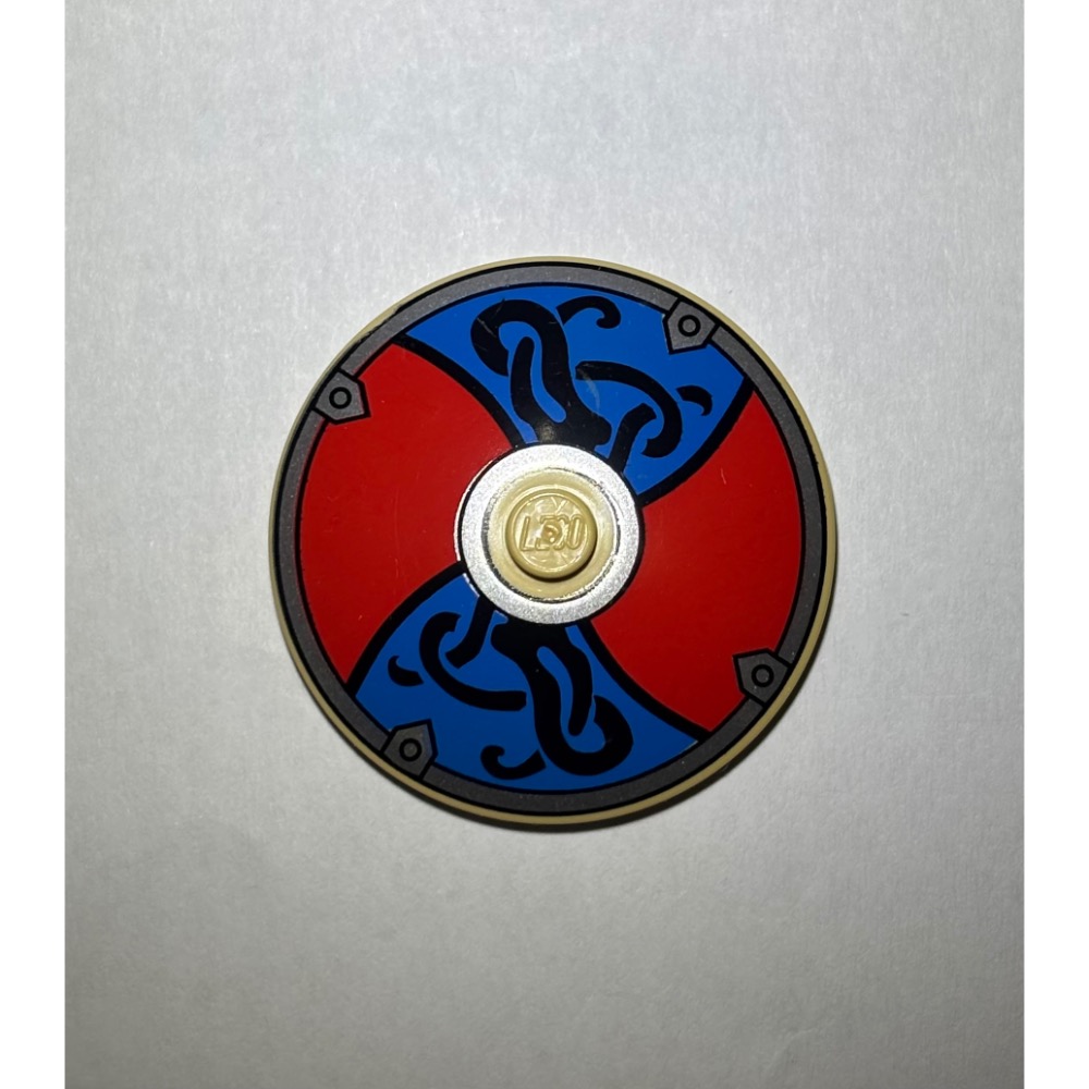 樂高百寶袋 二手絕版LEGO「維京人盾牌」3960pb016 紅藍底黑圖飾 4273891-規格圖3