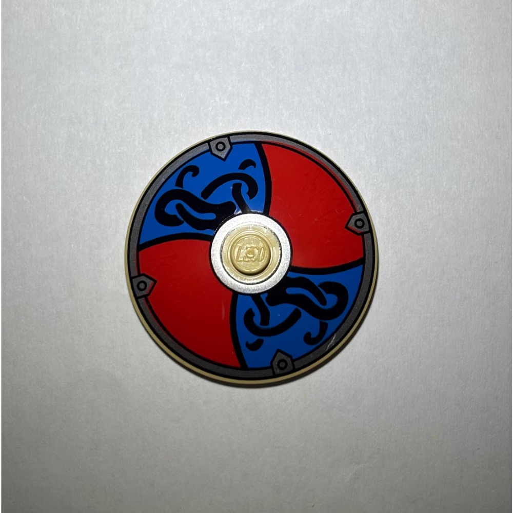 樂高百寶袋 二手絕版LEGO「維京人盾牌」3960pb016 紅藍底黑圖飾 4273891-規格圖3