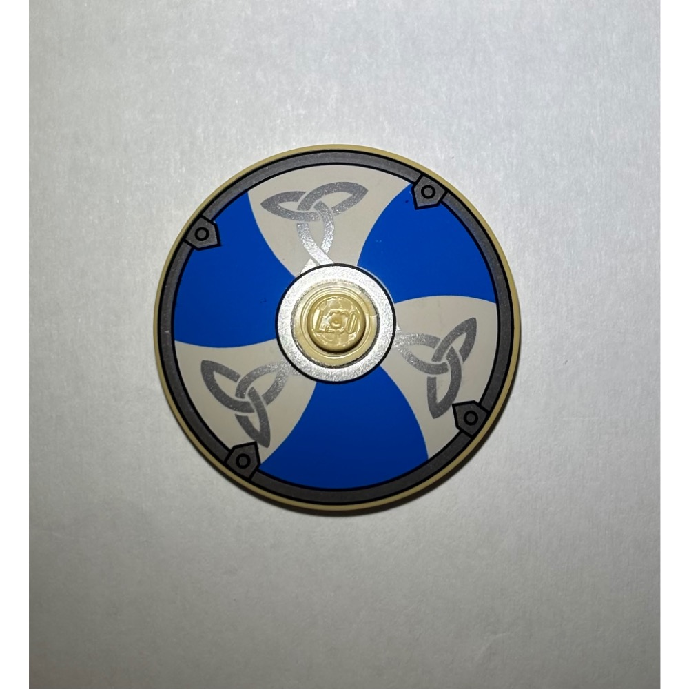 樂高百寶袋 二手絕版LEGO「維京人盾牌」3960pb018 藍白底銀圖飾 4273893-規格圖2