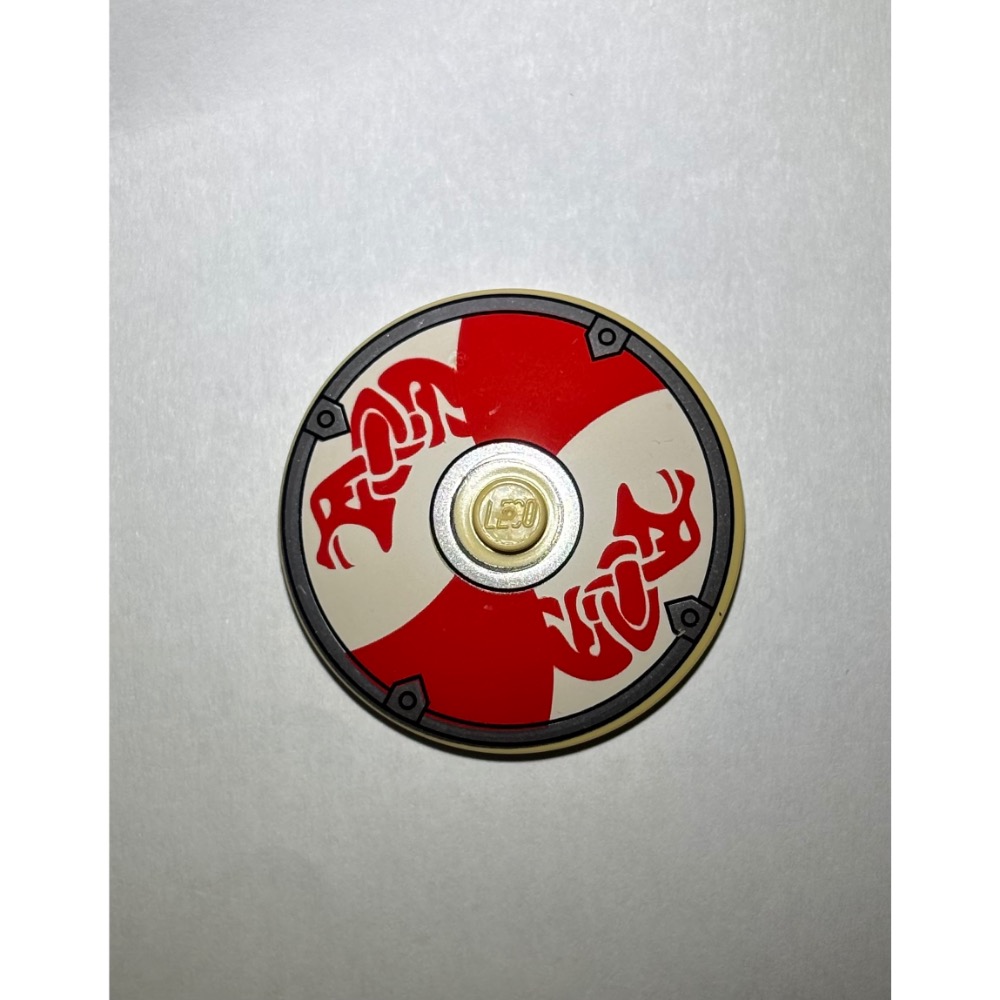 樂高百寶袋 二手絕版LEGO「維京人盾牌」3960pb014 紅白底紅蛇圖飾 4273896-細節圖2