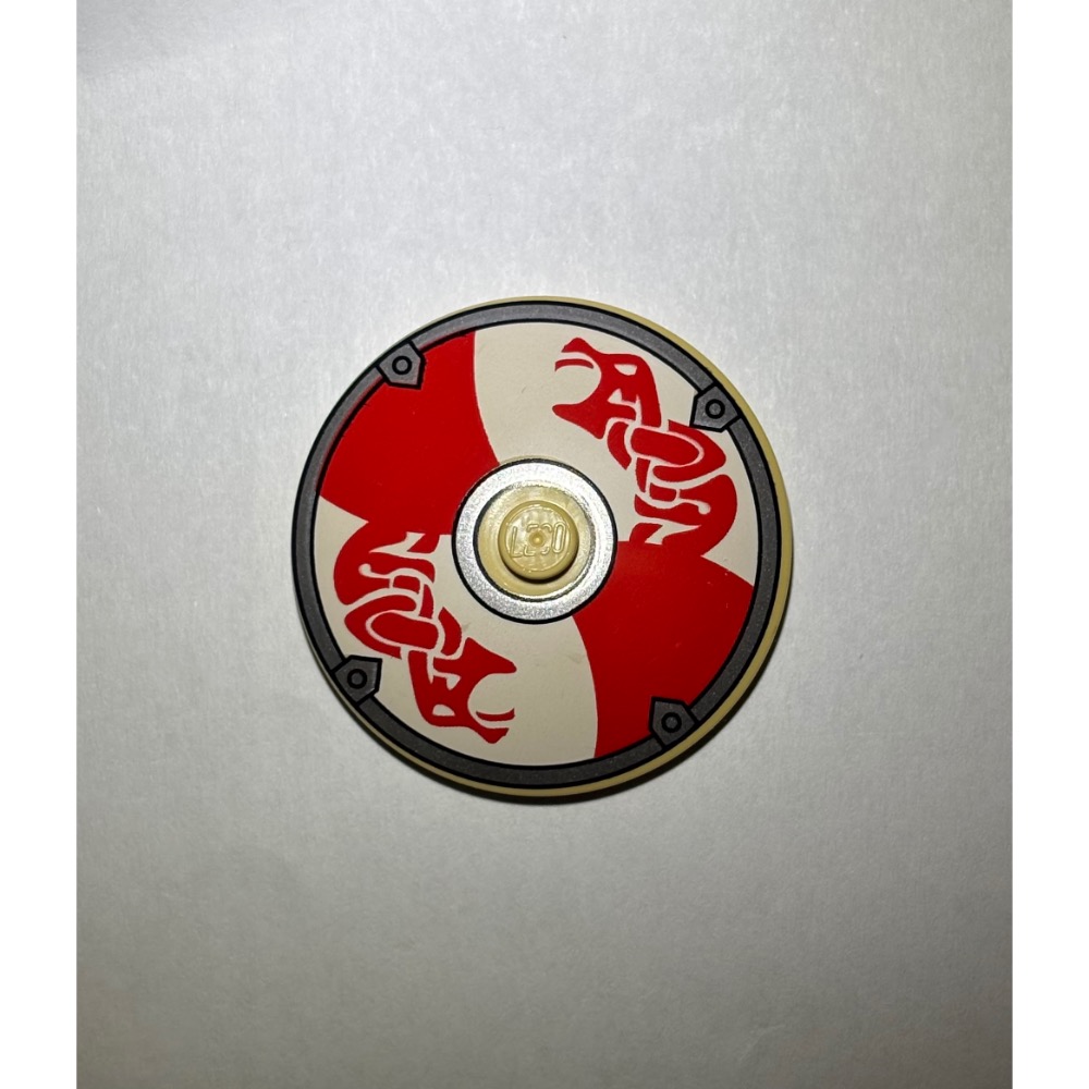 樂高百寶袋 二手絕版LEGO「維京人盾牌」3960pb014 紅白底紅蛇圖飾 4273896-細節圖3