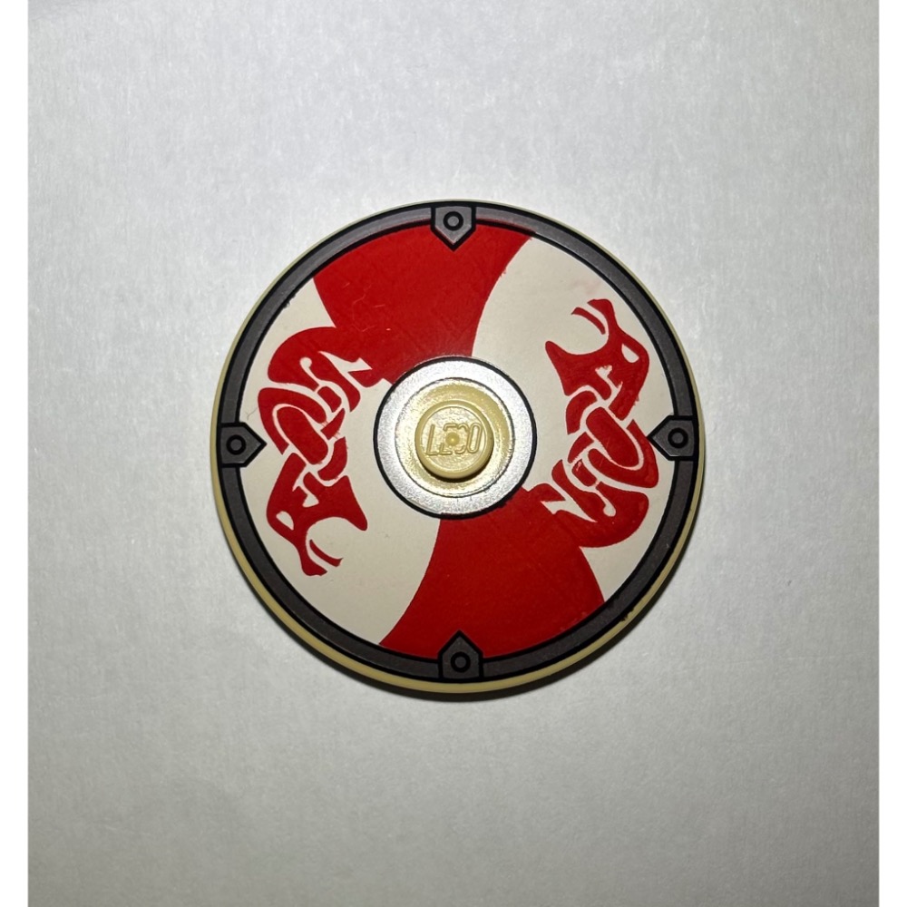 樂高百寶袋 二手絕版LEGO「維京人盾牌」3960pb014 紅白底紅蛇圖飾 4273896-細節圖4