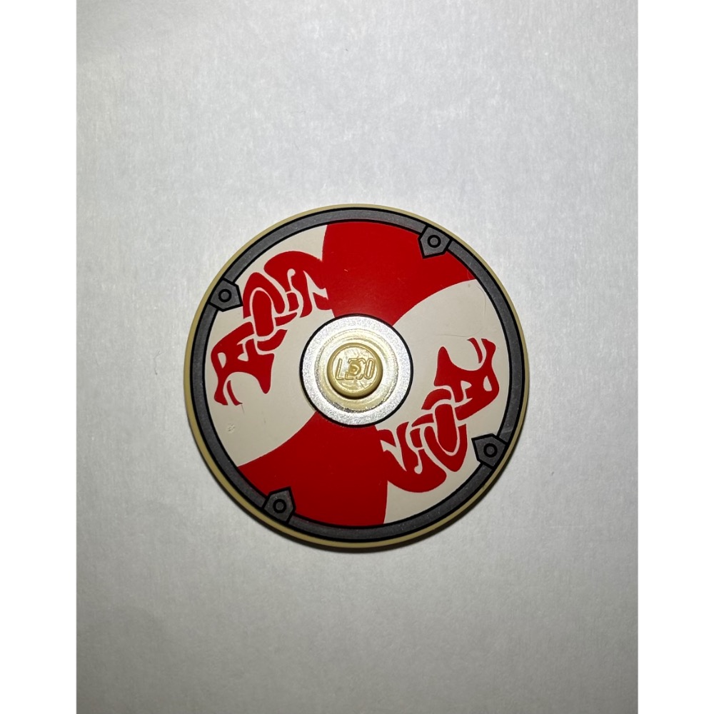 樂高百寶袋 二手絕版LEGO「維京人盾牌」3960pb014 紅白底紅蛇圖飾 4273896-規格圖4