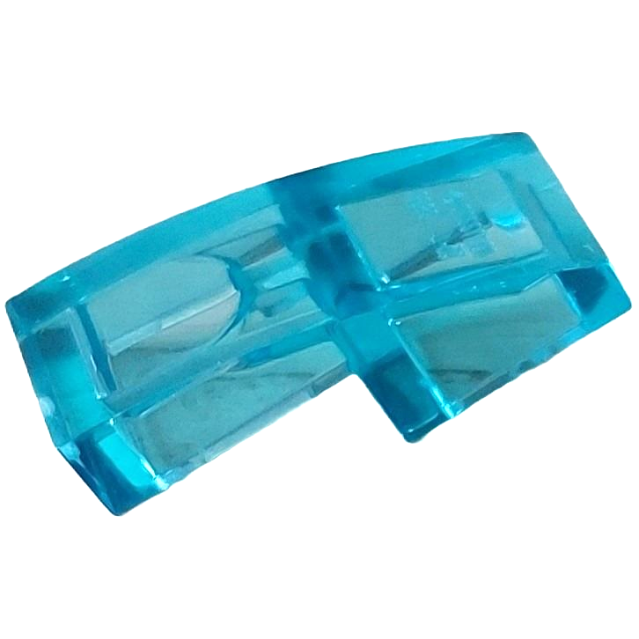 樂高百寶袋 LEGO「斜面磚 彎曲 2x1x2/3」11477 透明亮藍色 6508249 6435020-規格圖1