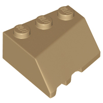 樂高百寶袋 LEGO「楔型磚 3x3 斜面R」48165 深沙色 6331861-規格圖1