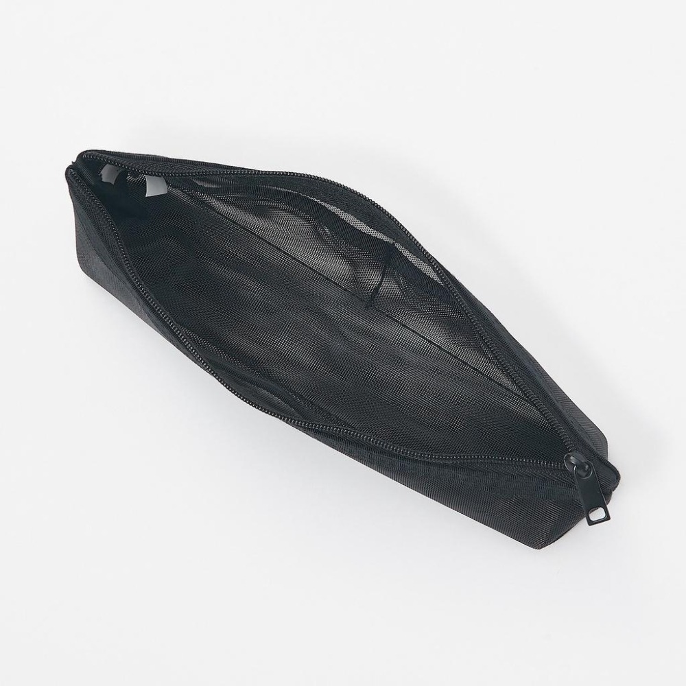 【MUJI 無印良品】尼龍網眼筆袋 - 船型（黑 / 灰）（大 / 小）新款-細節圖6