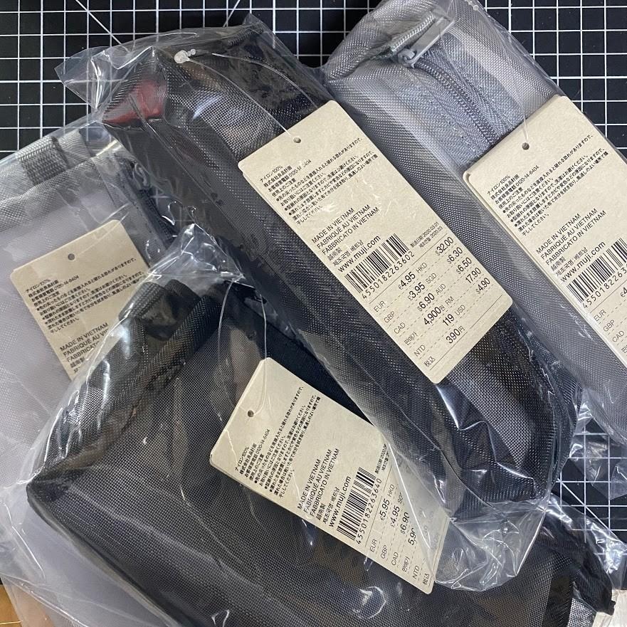 【MUJI 無印良品】尼龍網眼筆袋 - 船型（黑 / 灰）（大 / 小）新款-細節圖8